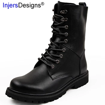 

Plus Size 38-48 Mid-Calf Boots Men Tooling Shoes Fashion Outdoor Warm Comfortable Hard-Wearing Winter Martin Boots Botas Hombre