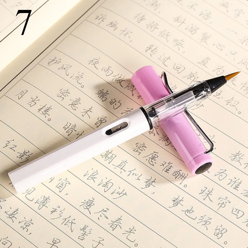 Мягкая ручка-кисточка для воды, 21 цвет, многоразовые чернила, акварельная ручка для детей, каллиграфическая ручка, кисть для рисования, креативная ручка - Цвет: purple with white