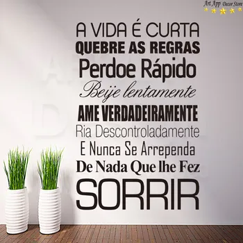 

Good quality Art New Design house decor Vinyl Portuguese home rules Wall Decals removable home decoration quote room Sticker