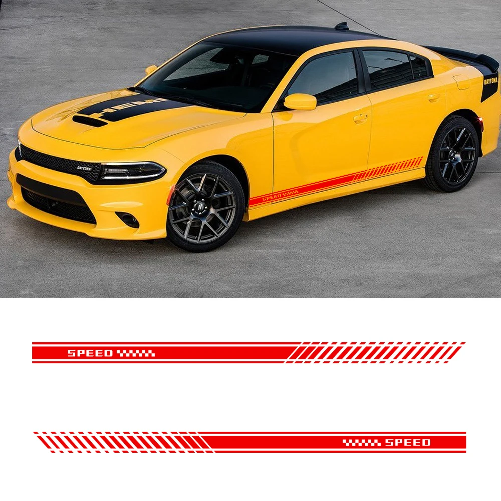 ダッジチャレンジャーデュランゴsrtバイパー充電器旅車のサイドスカートストライプ車ウエストラインステッカーデカール 車のステッカー Aliexpress