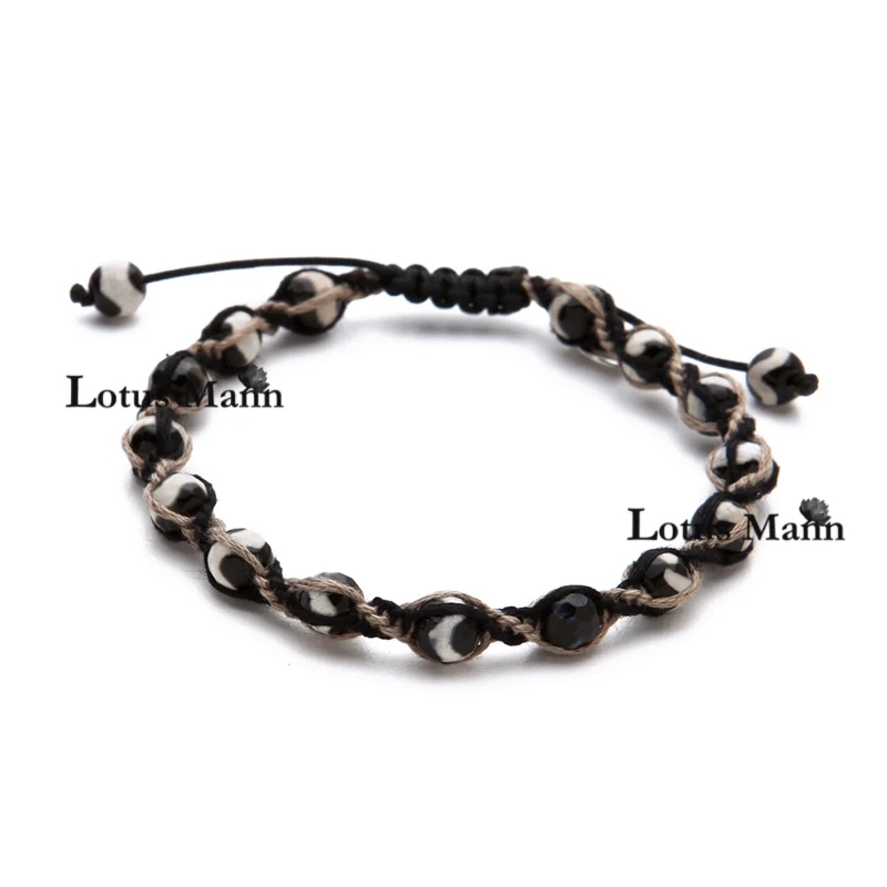 

Mann lotus beads two-color cotton single-circle bracelet adjustable lovers design
