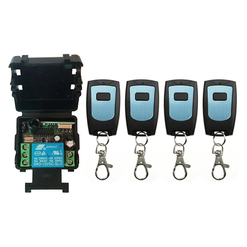 

Mini Wireless RF Remote Control Light Switch 10A Relay Output Radio DC12V 24V 1 CH Channel 1CH Receiver Module +Transmitter