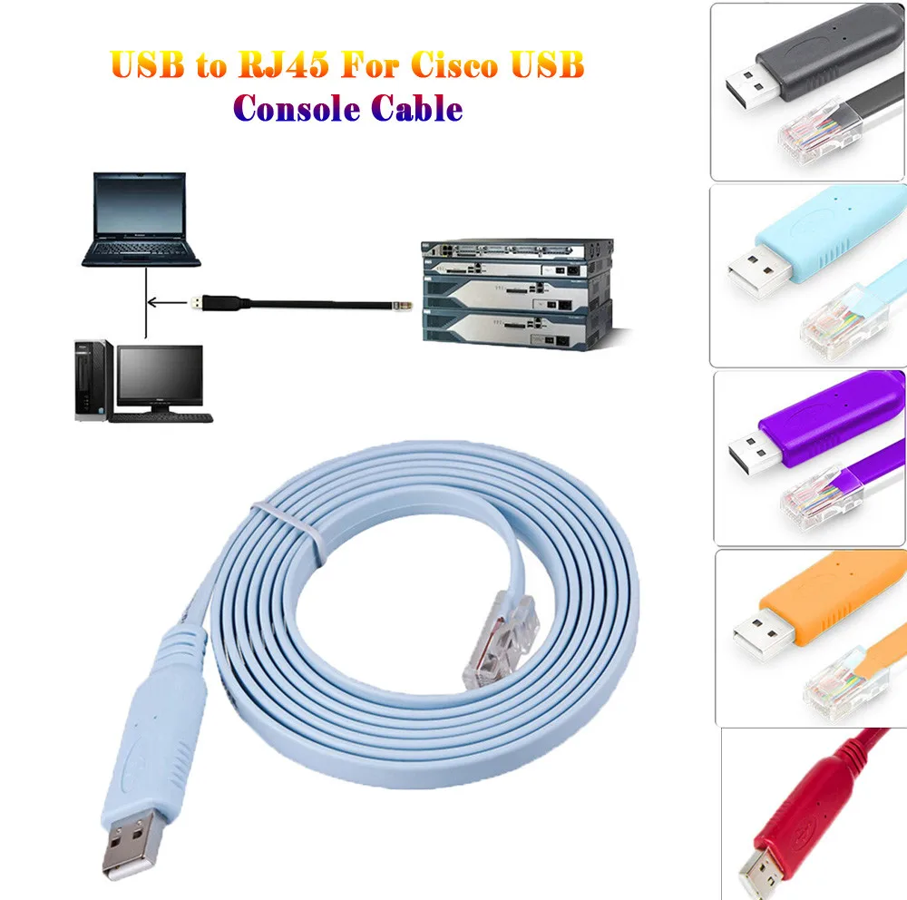 1,8 м USB к RJ45 Cisco маршрутизатор консоль 6 футов 1,8 м кабель с FTDI чип для чипа конвертер USB консольный кабель