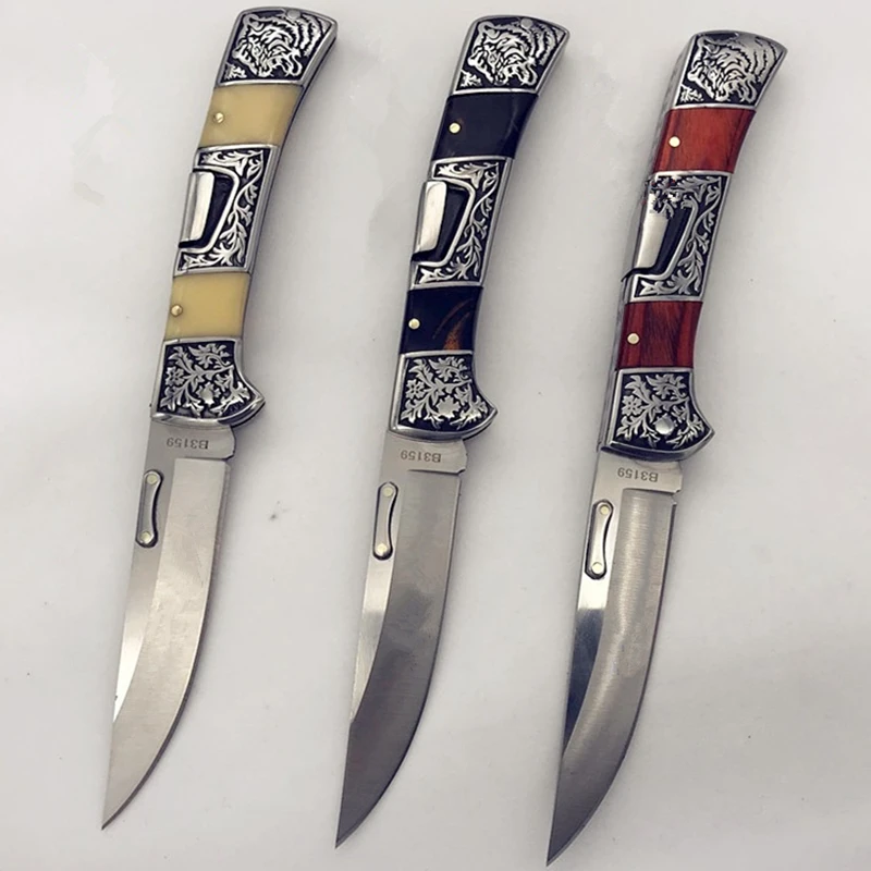 Дешевый 58HBR ножи 440C Лезвие смолы или деревянной ручкой тактические охотничьи ножи Открытый Отдых выживания для шашлыков Multi Дайвинг складной