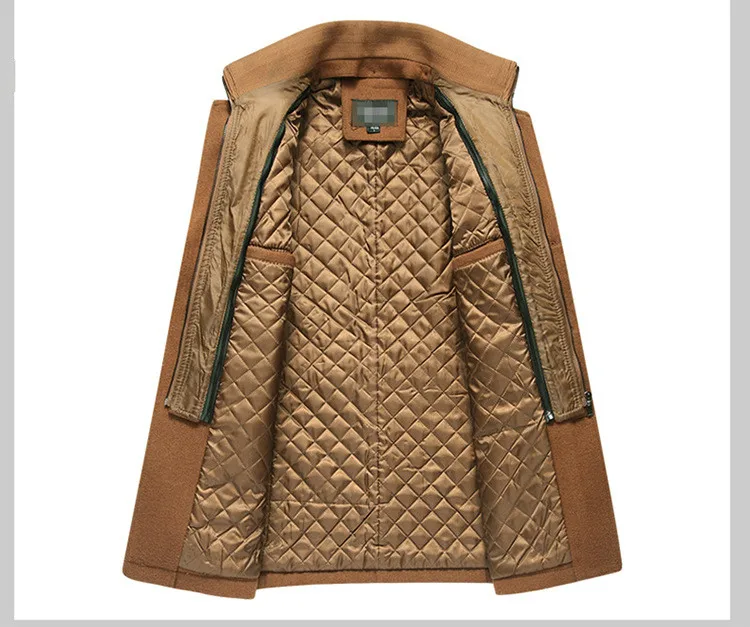 FAVOCENT, новинка, осенне-зимнее Мужское пальто, модное, Трендовое, для досуга, прочное, высокое качество, средней длины, однотонное, шерстяное, длинное пальто