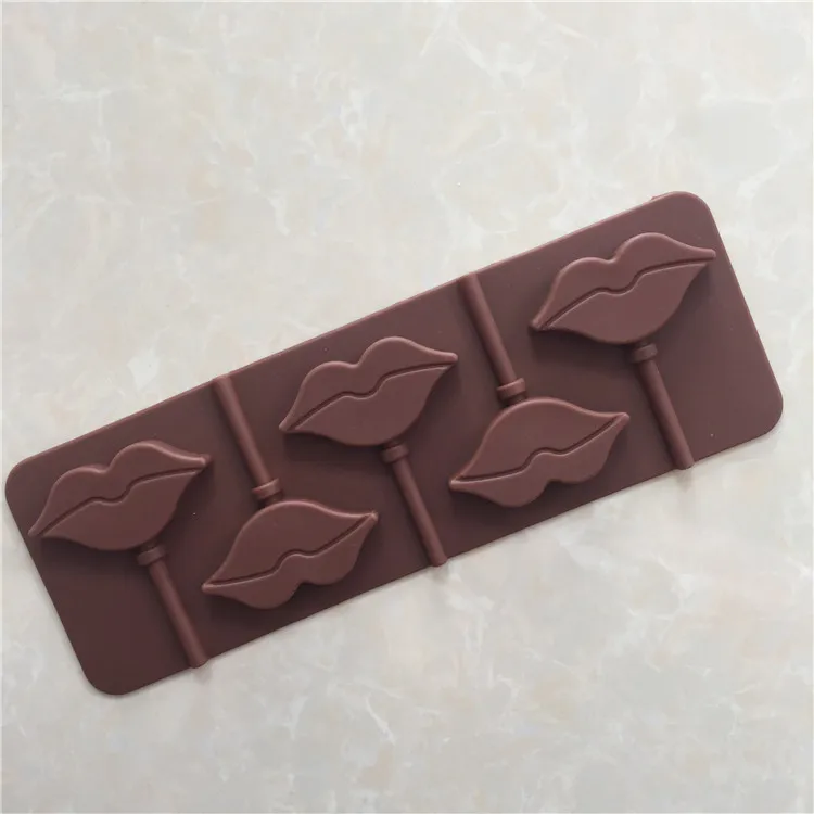 Силиконовая форма для торта в форме леденца, форма для выпечки, форма для шоколада, форма для выпечки, силиконовая форма для помадки - Цвет: 6 lips