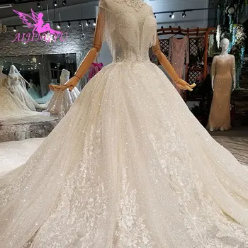 شراءAIJINGYU فساتين زفاف طويلة الأكمام بأسعار معقولة زي العرائس الفاخرة بيع الكرة الجنس قوانغتشو الكورية ثوب الزفاف خمر فرشاة