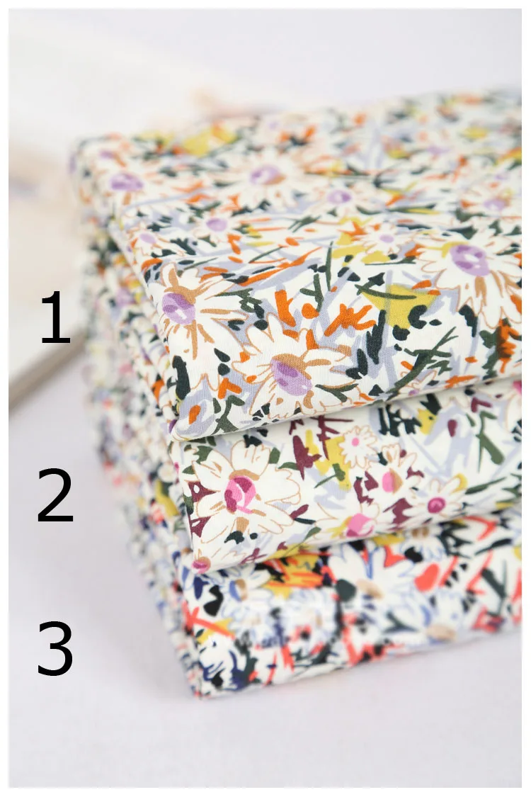 

new arrived organic cotton fabric little flower quality printed material width-110cm 100%cotton textile for dressing clothing