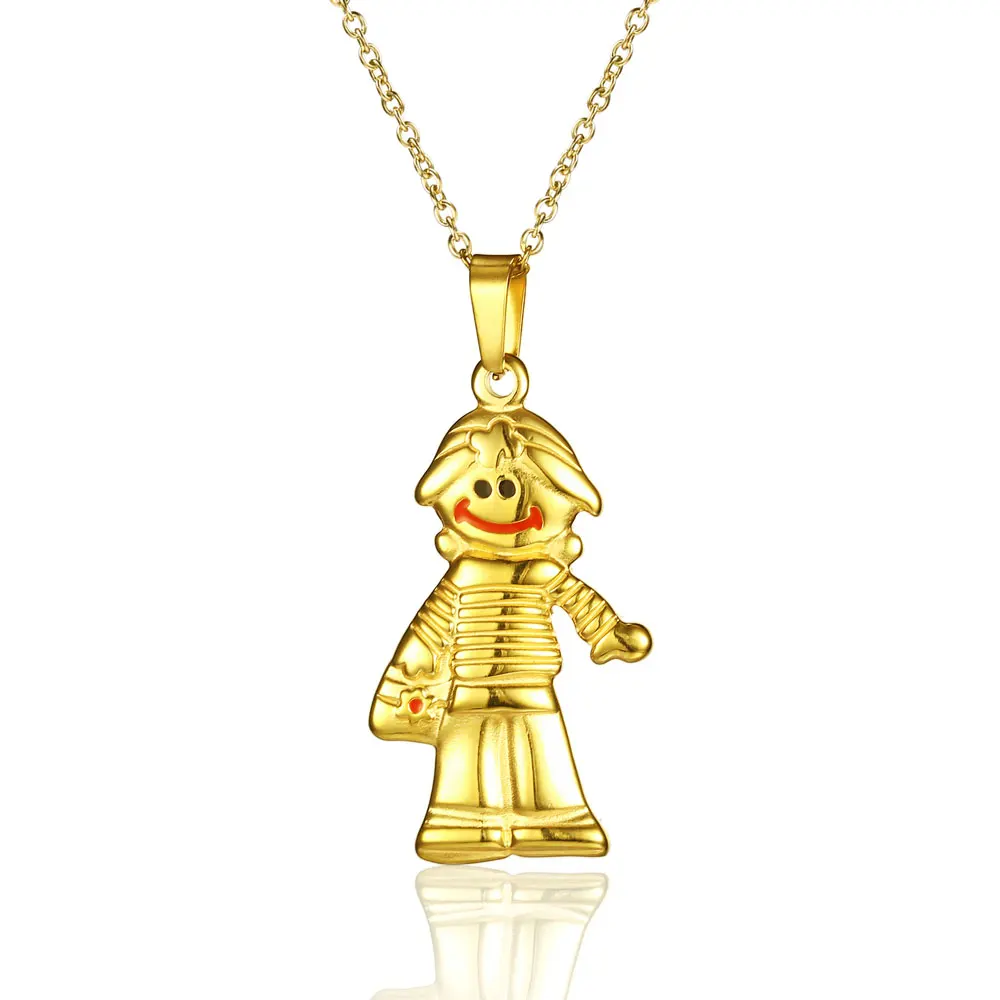 

OUFEI Necklace Stainless Steel Accessories Vintage Necklace Valentine's day Pendants For Lovers Fashion Jewelry Gold Chain Long