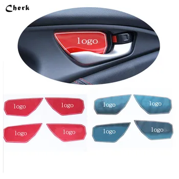 

4pcs Car Inner Door Bowl Decorated Patch Handle Protector Cover Sticker For Honda CIVIC 2016 2017 2018 Car Styling Accessories
