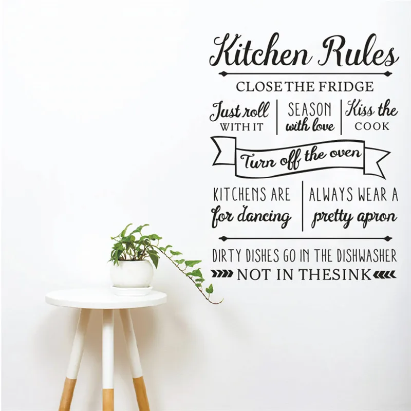 New Kitchen Rules Wall Sticker Letters Vinyl Wall Decals Removable Kitchen for Dancing Quotes for Living Room Home Decor New Kitchen Rules Wall Sticker Letters Vinyl Wall Decals Removable Kitchen for Dancing Quotes for Living Room Home Decor