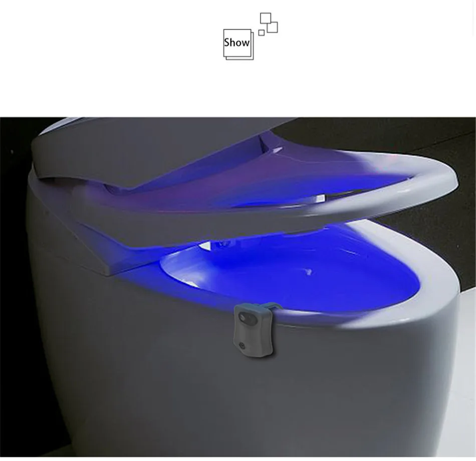 BAISPO сиденье для унитаза светодиодный светильник датчик движения человека автоматическая лампа Чувствительная движение активированная чаша светильник ванная туалет светильник