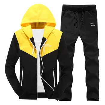 

Men Casual Sportswear Mens Tracksuit Set Sweatshirt Survetement Jogger Homme 2 PCS Hoodies Sets Brand Clothing Male 2018