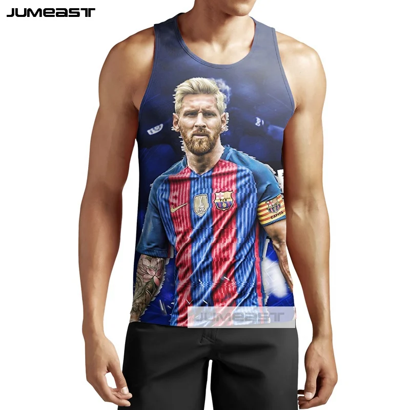 Jumeast бренд моды 3d печатных Lionel Messi мужские/женские топы супер Футбол Звезда Унисекс Без Рукавов Рубашка гусарский жилет - Цвет: 30