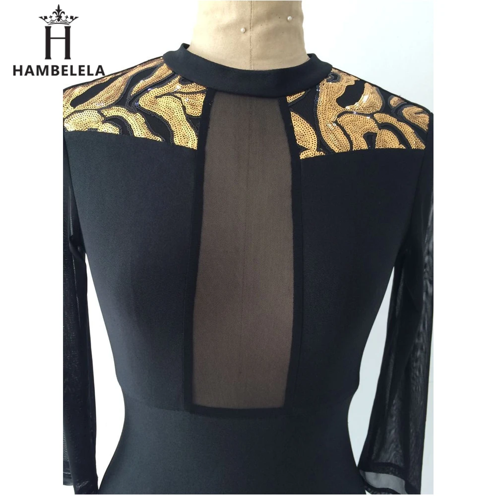 IDress Sexy Club Dress Women Sequin Bodycon Dress Black Friday Long Sleeve Autumn Winter Knee Length Black Dress O Neck Hollowed Vestidos Bandage Dress  (2)