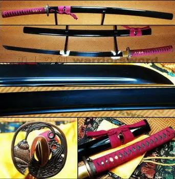 

Full Tang Black Sharp Blade Frog Design Tsuba Japanese Katana samurai Sword #222