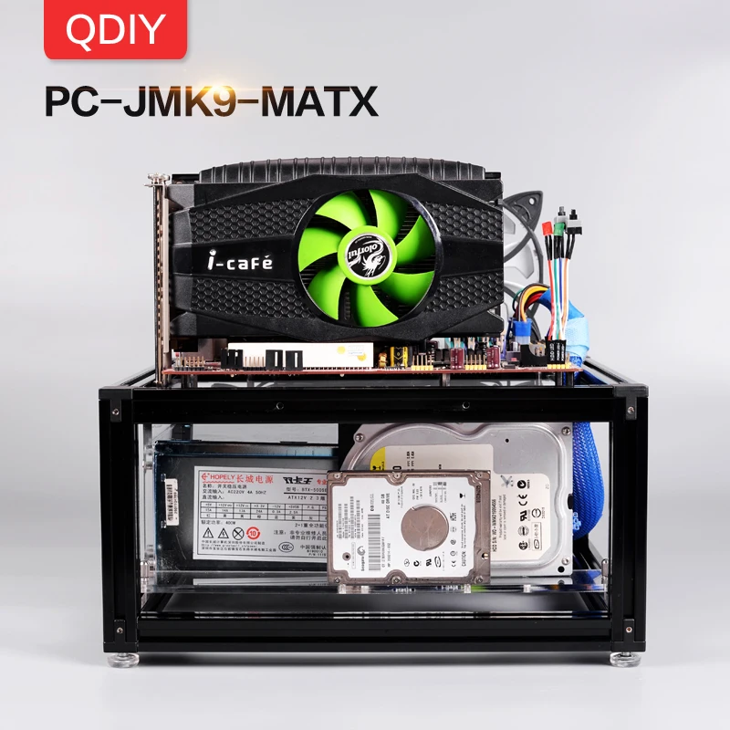 QDIY PC-JMK9 New Personalized MicroATX Open Aluminum Alloy Block Water Cooled Platform Computer PC Frame QDIY PC-JMK9 New Personalized MicroATX Open Aluminum Alloy Block Water Cooled Platform Computer PC Frame
