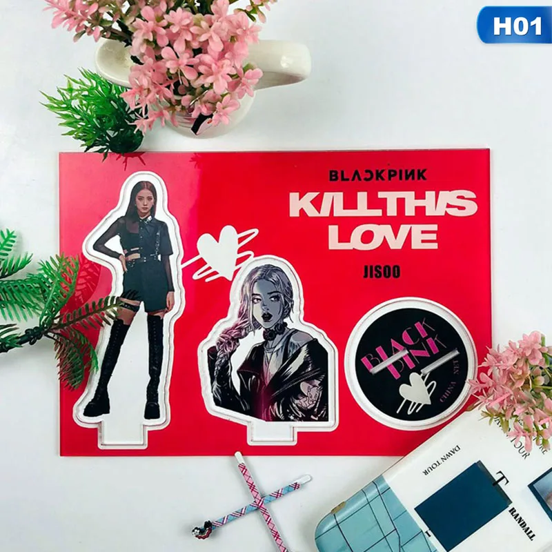 1 комплект BLACKPINK KILL THIS LOVE Album прозрачный акриловый стол подставка фигурка для фанатов коллекция Канцелярский набор - Цвет: H01