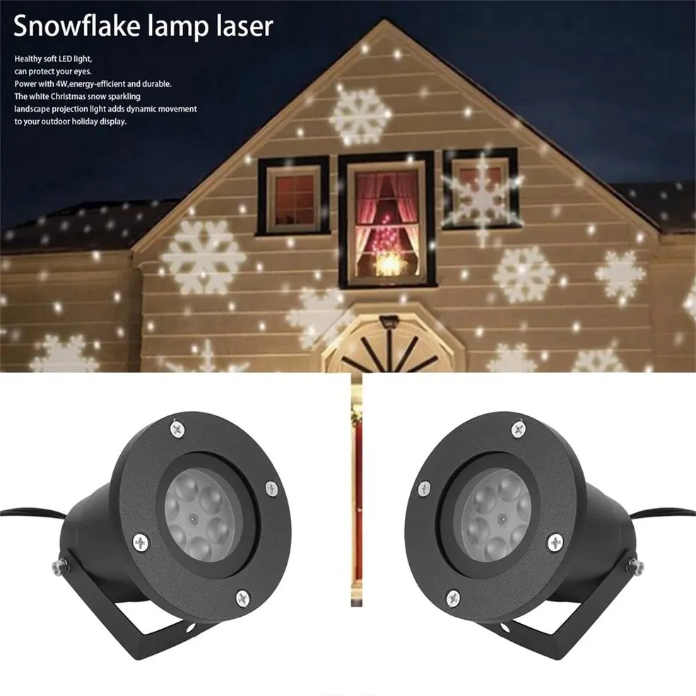 

2PCS Holiday Decoration Waterproof Outdoor Laser Projector Snowflake LED Stage Lamp