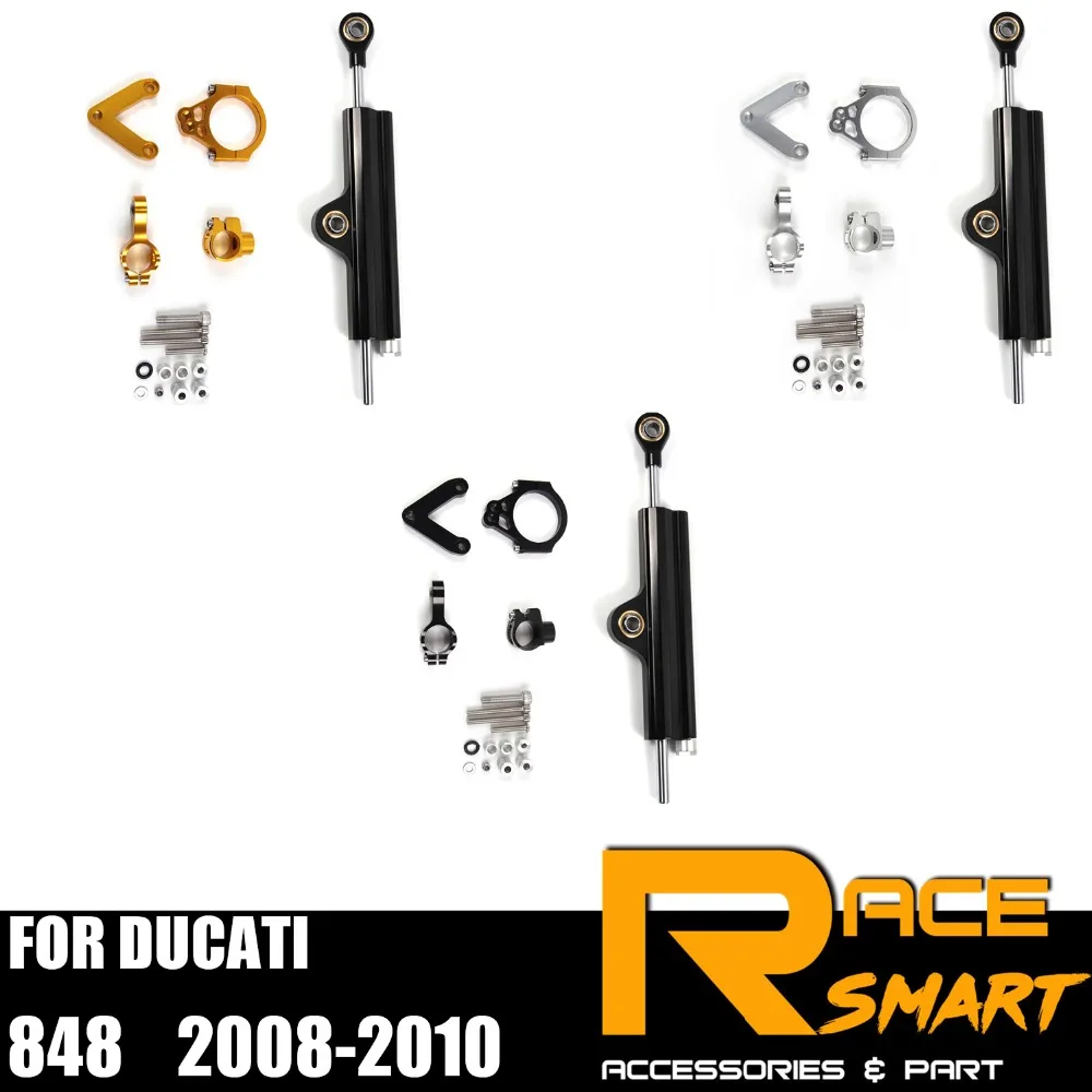 

For DUCATI 848 2008 2009 2010 Steering Damper Stabilizer Kit Motorcycle accessories CNC FOR DUCATI-848