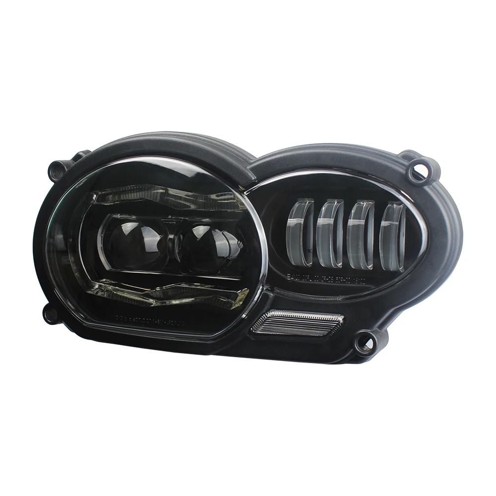 

High/Low Beam LED Headlight with Angel Eye DRL Assembly Kit Replacement Headlight For BMW R1200 R1200GS 04-12