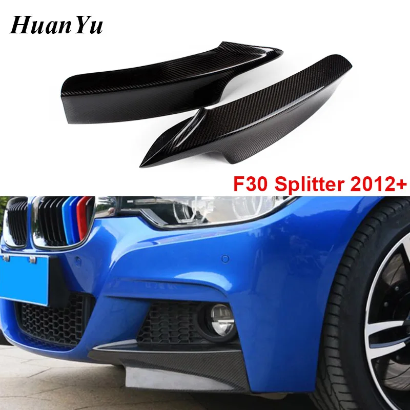 

1Pair Carbon Fiber F30 M sport Sedan Front Bumper Splitter for BMW 3 Series Side Lip Fender Trim Cover 2012+ 320i 325i 328i 335i