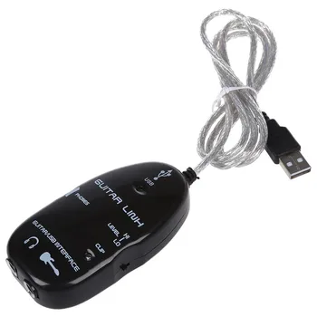 

Black Guitar to USB Interface Link Cable Audio Adapter for PC/MAC Recording