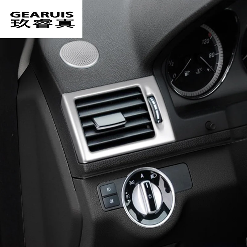 Car Styling AC Front air Outlet Trim Frame Decoration Stickers Covers For Mercedes Benz C class W204 Interior Auto Accessories | Автомобили