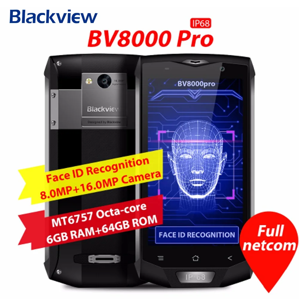 Оригинал Blackview BV8000 Pro 4G мобильный телефон 5 0 дюймов Android 7 MTK6757 Octa Core 2 3 ГГц 6 ГБ + B 16.0MP