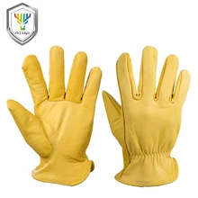 OZERO Men’s Work Gloves Goat Leather Security Protection Safety Cutting Working Repairman Garage Racing Gloves For Men 0004