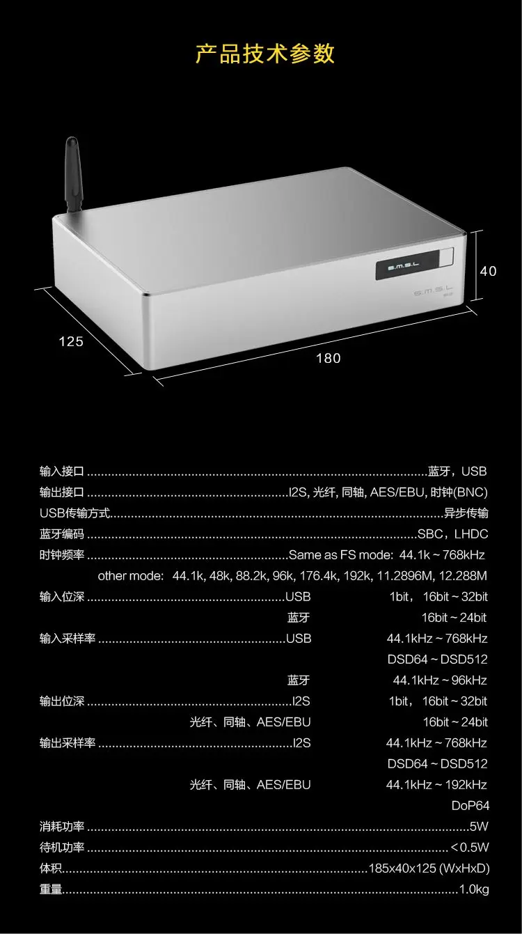 SMSL B2 Настольный цифровой DAC аудио усилитель Hifi Bluetooth DAC USB DSD512 декодер оптический коаксиальный AES выход