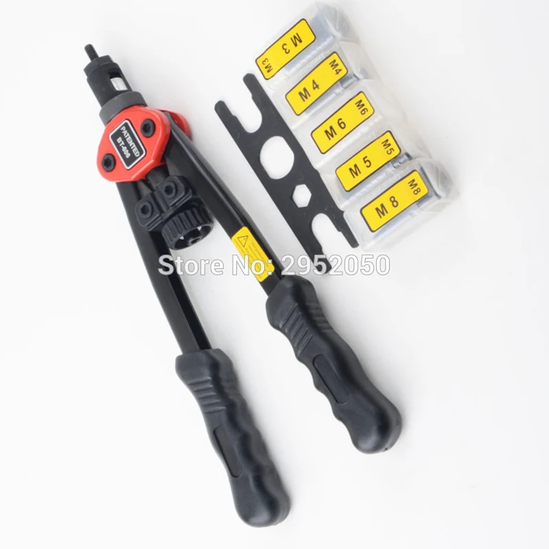 

Free shipping 12" Blind Rivet Nut Gun Heavy Hand INSER NUT Tool Manual Mandrels M3 M4 M5 M6 M8 BT-606