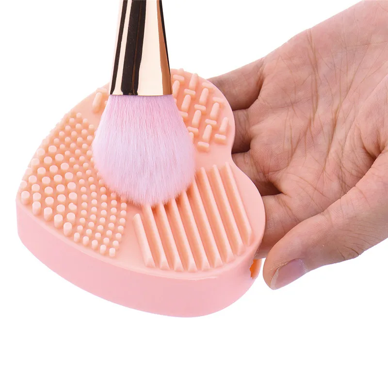 

Colorful Heart Shape Clean Make up Brushes Wash Brush Silica Glove Scrubber Board Cosmetic Cleaning Tools for makeup brushes