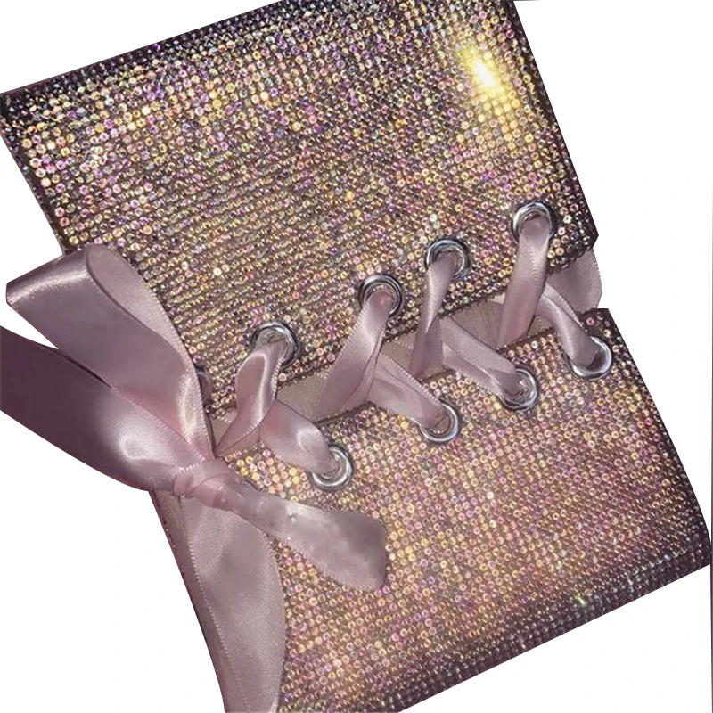 

2017 Sexy Party club Women rhinestone Crop Tops sequin Womens Casual Bandage Diamond Cropped Camis Bralette Glitter Sequins Crop