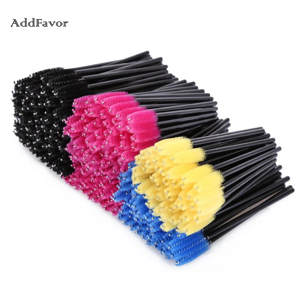 

Addfavor 100pcs Cosmetics Eyelash Comb Brush Set Kit Disposable Eyelash Eyebrow Makeup Brush Mascara Wands Extension Tools