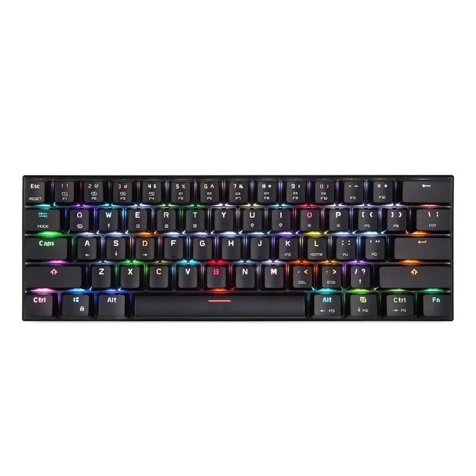 CK62 BT3.0 Проводная RGB механическая клавиатура для планшетного ноутбука смартфона белый и красный вал для копирайтера программиста - Цвет: Черный