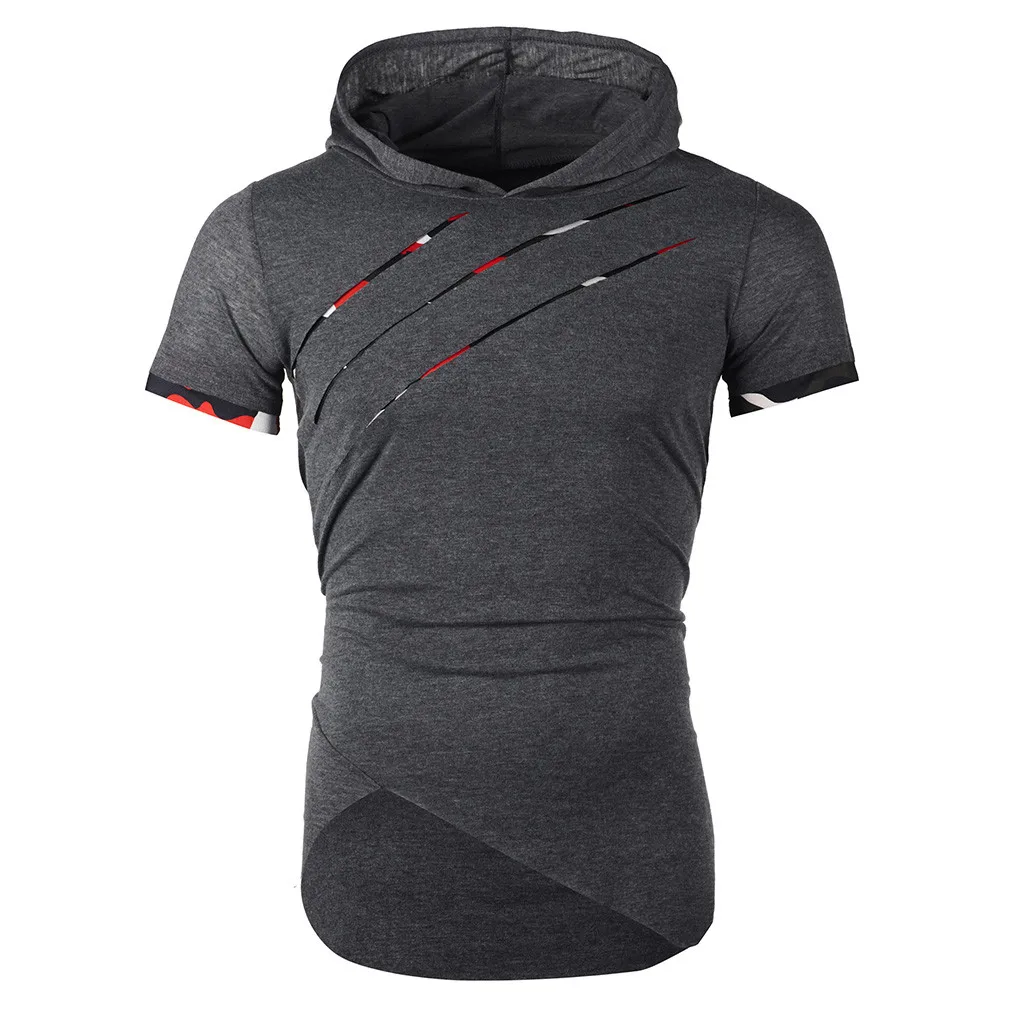 New Hooded Etnies T Shirt Mens Cutout Casual T-shirts Summer Skateboard Tee Boy Skate Tshirt Tops - Цвет: Серый