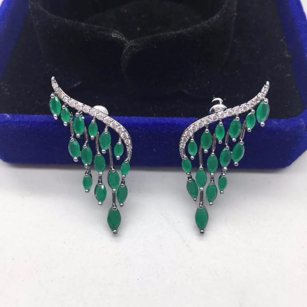 Модные уникальные аксессуары brincos медь AAA фианиты Прозрачный камень Крыло ангела серьги-гвоздики с кисточкой для женщин вечерние ювелирные изделия