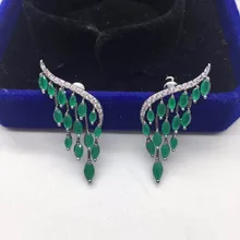 Модные уникальные аксессуары brincos медь AAA фианиты Прозрачный камень Крыло ангела серьги-гвоздики с кисточкой для женщин вечерние ювелирные изделия