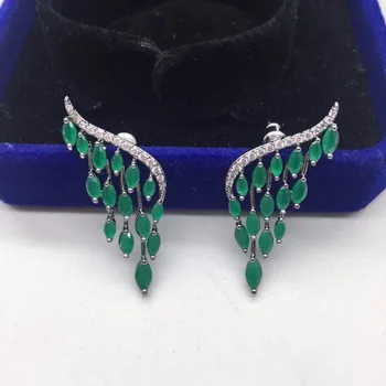 

fashion unique accessories brincos copper AAA cubic zironia clear stone angel wing tassel stud earring for women party jewelry