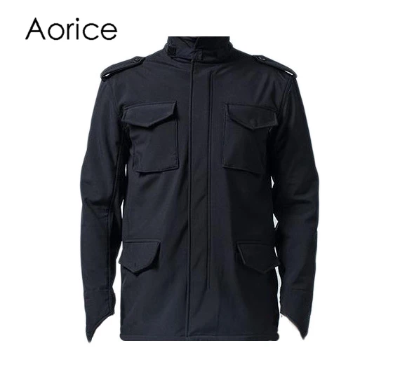 

Men outdoor solid Waterproof fireproof uniform jacket soft polyester shell fall winter velvet inside warm jacket MT922