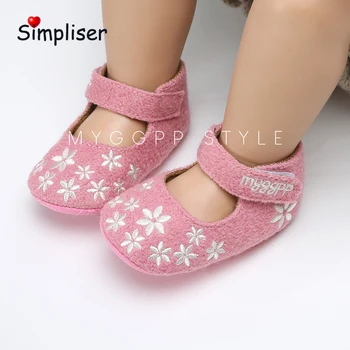 

Soft Newborn Baby Shoes embroidery 0-18M Infant Toddler Shoes Cute Princess Baby Girls Dress Shoes Pink Grey Khaki Shoes Baby
