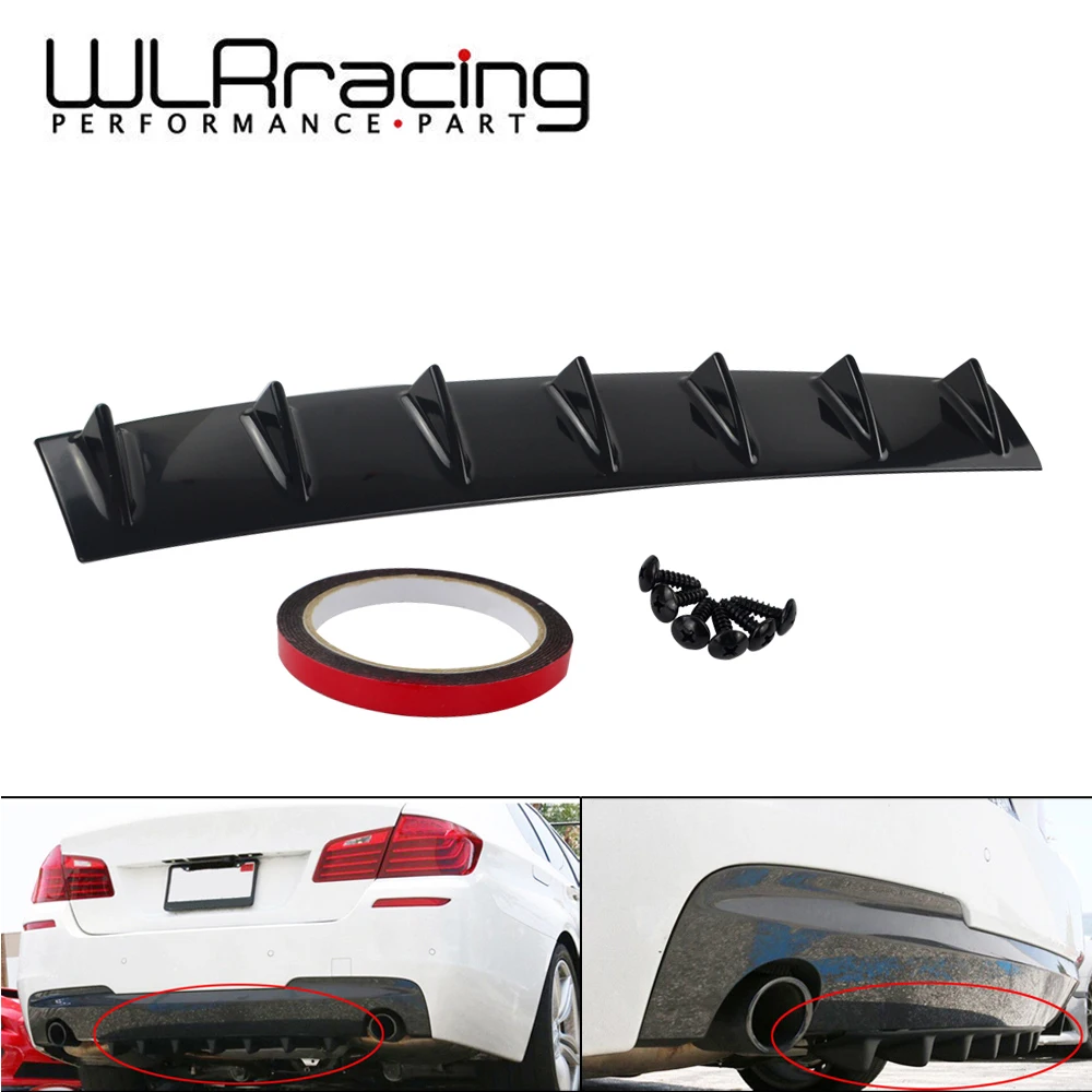 WLR RACING ABS пластик Универсальный черный Задний бампер губы шасси диффузор спойлер 7