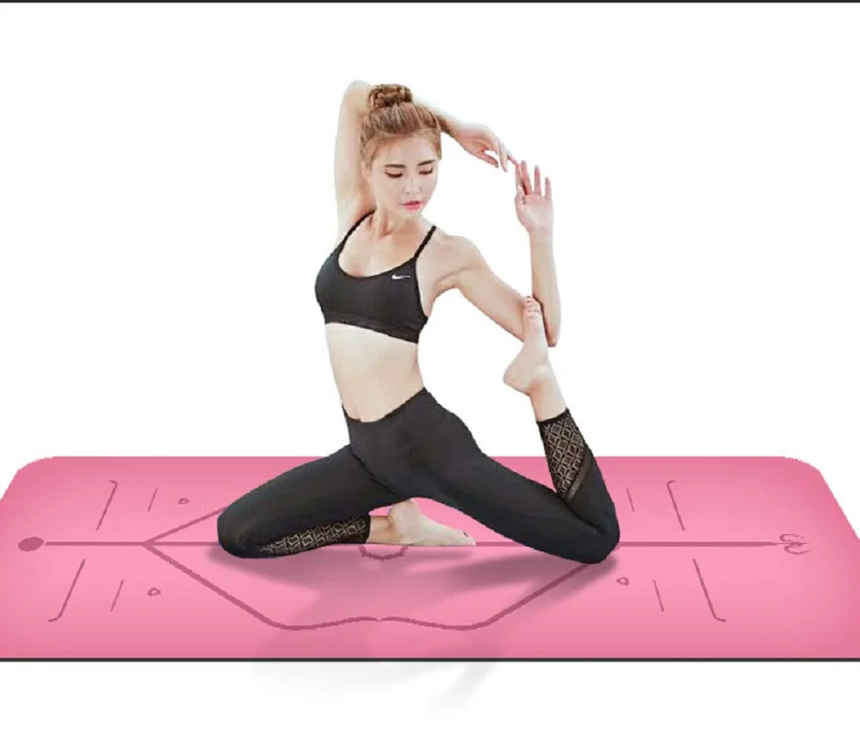 

Absorb Sweat Position Line Natural Rubber Comfortable Non-Slip Lose Weight Exercise Mat Fitness Yoga Mat Beginners Yoga Mat