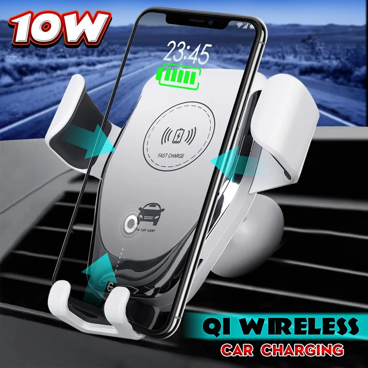 

Universal Car Phone Holder 10W Qi Wireless Charger Car Stand Fast Charging No Magnetic Mobile Holder Gravity For Phone Bracket