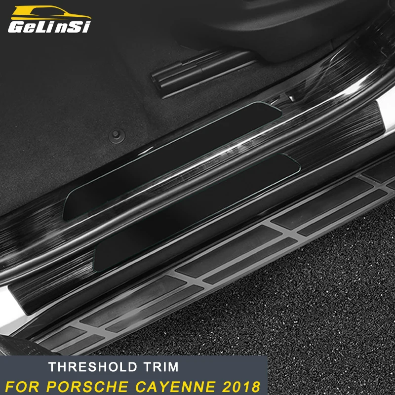 GELINSI для Porsche Cayenne дверные пороги Накладка порог автомобильные аксессуары наклейки Добро пожаловать педаль