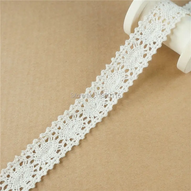 Free shipping 2.2cm width 100 cotton lace Fabric furnishing warp