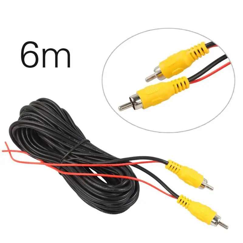 

6m Car RCA CAR Reverse Rear View Parking Camera Video Cable With Video Trigger Wire Connecting Car Accessories Wire