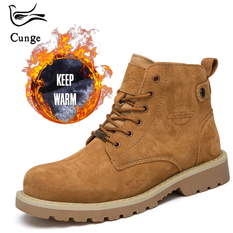

Woman Fashion Boots Man Shoes with Cow Suede Genuine Leather Keep Warm with Plush Inside Small Size Winter Male Snow Boots