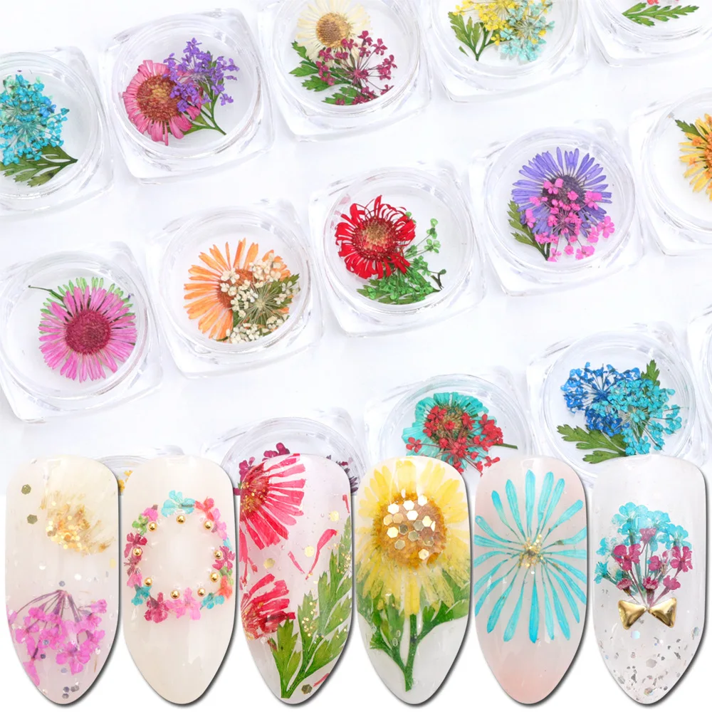 

Random 4 Box Mini Flower Pressed Dried Dry Leaves Plants For Epoxy Resin Nail Art Decors Jewelry Making Craft DIY Accessories